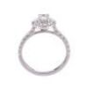 One ladies platinum Halo style round brilliant cut diamond ring TDW=0.72ct - 3