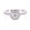 One ladies platinum Halo style round brilliant cut diamond ring TDW=0.60ct