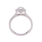One ladies platinum Halo style round brilliant cut diamond ring TDW=0.60ct - 2