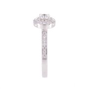 One ladies platinum Halo style round brilliant cut diamond ring TDW=0.60ct - 4