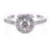 Diamond Engagement Halo Style Ring 18ct White Gold Round Brilliant 0.95ct TDW