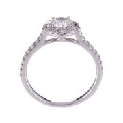 Diamond Engagement Halo Style Ring 18ct White Gold Round Brilliant 0.95ct TDW - 3
