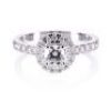 Diamond Halo Style Engagement Ring 18ct White Gold Round GIA HSI1 EX EX EX 0.90ct TDW
