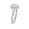 Diamond Halo Style Engagement Ring 18ct White Gold Round GIA HSI1 EX EX EX 0.90ct TDW - 2