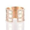 One ladies wide band textured style dress ring 14yg with 57 round diamonds TDW=0.45ct