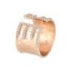 One ladies wide band textured style dress ring 14yg with 57 round diamonds TDW=0.45ct - 2