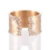 One ladies wide band textured style dress ring 14yg with 45 round diamonds TDW=0.32ct