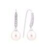 One pair of ladies 9ct White Gold earring with Freshwater pearl & 12 round diamonds TDW=0.26ct
