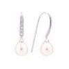 One pair of ladies 9ct White Gold earring with Freshwater pearl & 12 round diamonds TDW=0.26ct - 2
