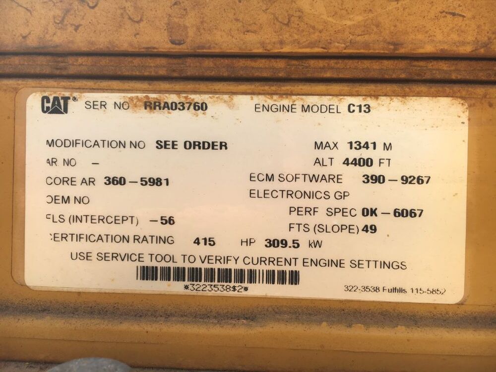 cat c13 engine serial number location