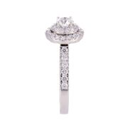 One ladies platinum double Halo engagment ring with 45 round diamonds TDW=1.04ct - 3