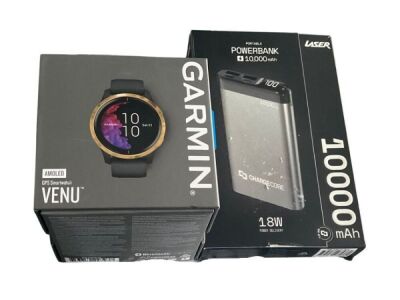 Garmin Venu GPS Smartwatch and Powerbank