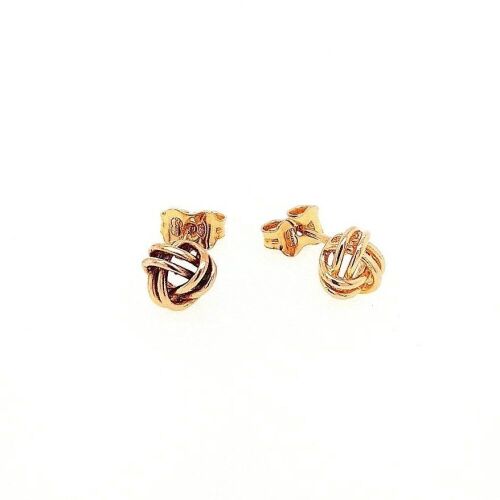 Knot Style Stud Earrings, Anchor/Cross Charm, Gold Single Hoop Earring