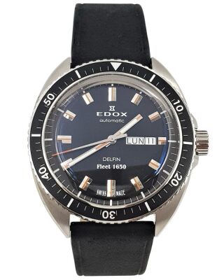 ERV $2800 - Gents day/date water resistant Edox Automatic Delfin watch.