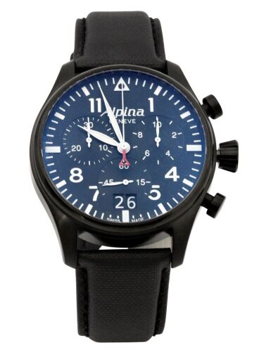 ERV $1675 - Alpina Startimer Pilot Chronograph Black Dial Men's Watch