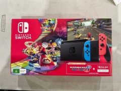 Nintendo Switch Console (Neon) with Mario Kart Deluxe 8 &amp; 3 Months Nintendo Online Subscription 161709 - 2