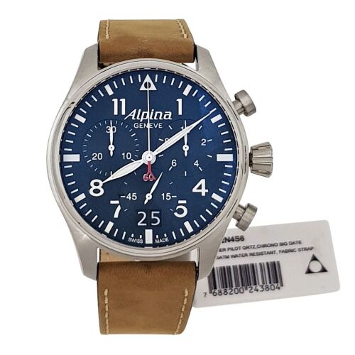 ERV $1500 - Alpina Startimer Pilot Chronograph Blue Dial Men's Watch