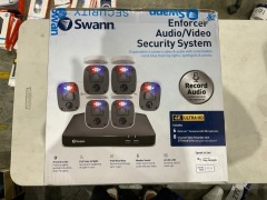 Swann Enforcer Audio/Video Security System Expandable 6 camera video and audio with controllable red and blue flashing lights spotlights and sirens SWDVK-856806MQB - 5