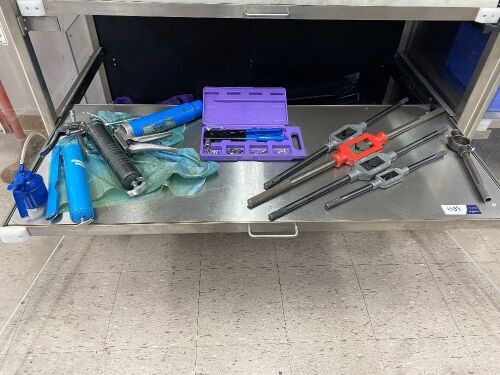 Assorted Tap Wrenches, Grease Guns & Manual Riveter