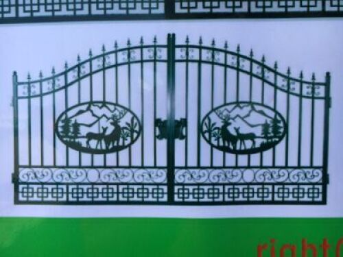 Unreserved 1 x Pair of Unused 14' Bi-Parting Wrought Iron Gates