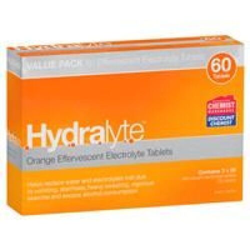 7 x Hydralyte Electrolyte Effervescent Orange 60 Tablets Exclusive Size 2667848