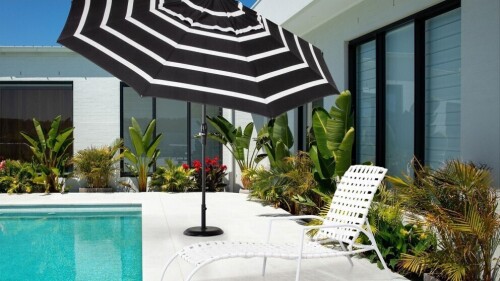 Lennox Outdoor Umbrella - Black/White