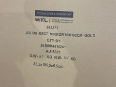 Julius Rectangular Mirror - Gold - 6