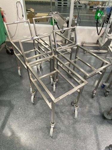 Quantity of 4 Stainless Steel Tub Trolleys