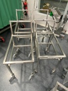 Quantity of 4 Stainless Steel Tub Trolleys - 2