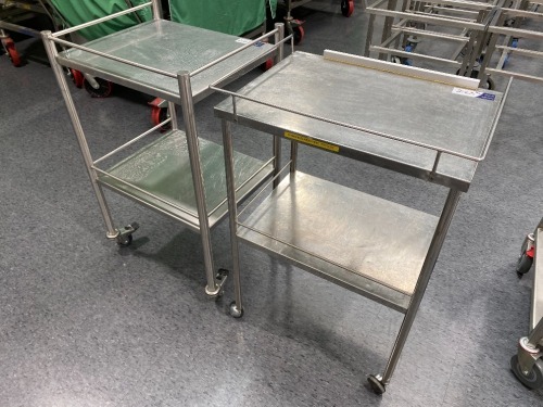 Quantity of 2 Stainless Steel Trolleys