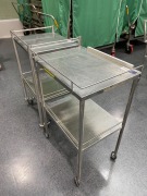 Quantity of 2 Stainless Steel Trolleys - 2