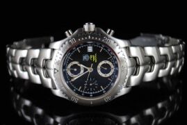 DNL Retail Replacement Value $9,325.00 - One New Authentic LINK series Chronograph 1/10th Gents TAG Heuer SENNA “Limited Edition" wrist watch with a Black dial. - 3