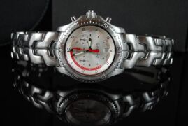 DNL Retail Replacement Value $7,225.00 - One Authentic Gents Limited Edition Tag Heuer ORACLE RACING 1/10th Chronograph Link "Limited Edition" wrist watch with a silver dial. - 3