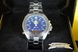 DNL Retail Replacement Value $8,540.00 - One Authentic Gents Breitling "Limited Edition – Pluton Professional Quartz A51038" Watch with a blue digital dial. - 4