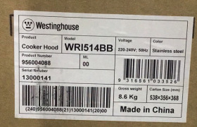 Westinghouse 50cm Integrated Under Cupboard Rangehood - Dark Stainless Steel WRI514BB - 6