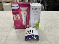Philips SatinShave Advanced Wet and Dry Electric Shaver - White/Pink BRL140/00 - 2