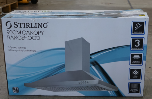 Stirling 90cm canopy rangehood (53066)