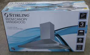 Stirling 90cm canopy rangehood (53066) - 2