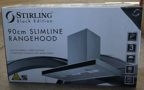 Stirling Stirling 90cm Canopy Rangehood (Black) (54296)