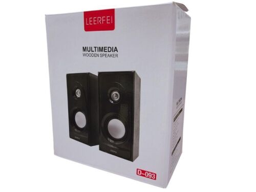 2x Leerfei Multimedia Wooden Speakers