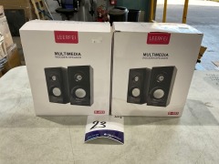 2x Leerfei Multimedia Wooden Speakers - 2