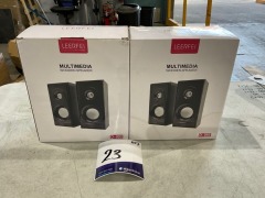 2x Leerfei Multimedia Wooden Speakers - 3