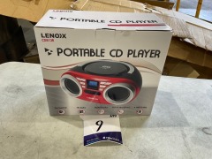 Lenoxx Portable CD Player (Red) 4W Speaker with AM/FM Radio & AUX CD813R - 2