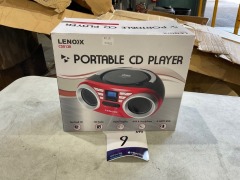 Lenoxx Portable CD Player (Red) 4W Speaker with AM/FM Radio & AUX CD813R - 3