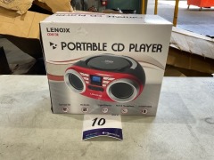 Lenoxx Portable CD Player (Red) 4W Speaker with AM/FM Radio & AUX CD813R - 2