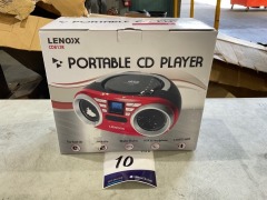 Lenoxx Portable CD Player (Red) 4W Speaker with AM/FM Radio & AUX CD813R - 3