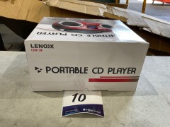 Lenoxx Portable CD Player (Red) 4W Speaker with AM/FM Radio & AUX CD813R - 6