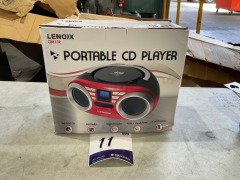 Lenoxx Portable CD Player (Red) 4W Speaker with AM/FM Radio & AUX CD813R - 2