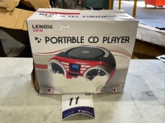 Lenoxx Portable CD Player (Red) 4W Speaker with AM/FM Radio & AUX CD813R - 3