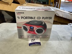 Lenoxx Portable CD Player (Red) 4W Speaker with AM/FM Radio & AUX CD813R - 2